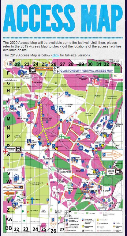 Glastonbury Festival Location Map Glastonbury Festival